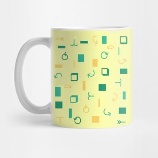 Icon symbol left right arrow square call yellow cream green Mug